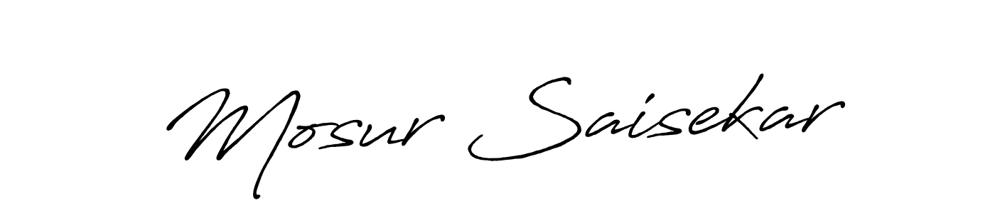 How to make Mosur Saisekar name signature. Use Antro_Vectra_Bolder style for creating short signs online. This is the latest handwritten sign. Mosur Saisekar signature style 7 images and pictures png