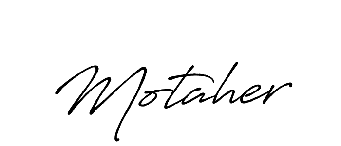 Make a beautiful signature design for name Motaher. With this signature (Antro_Vectra_Bolder) style, you can create a handwritten signature for free. Motaher signature style 7 images and pictures png