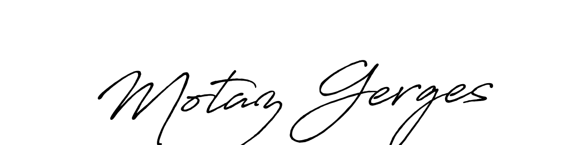 Create a beautiful signature design for name Motaz Gerges. With this signature (Antro_Vectra_Bolder) fonts, you can make a handwritten signature for free. Motaz Gerges signature style 7 images and pictures png