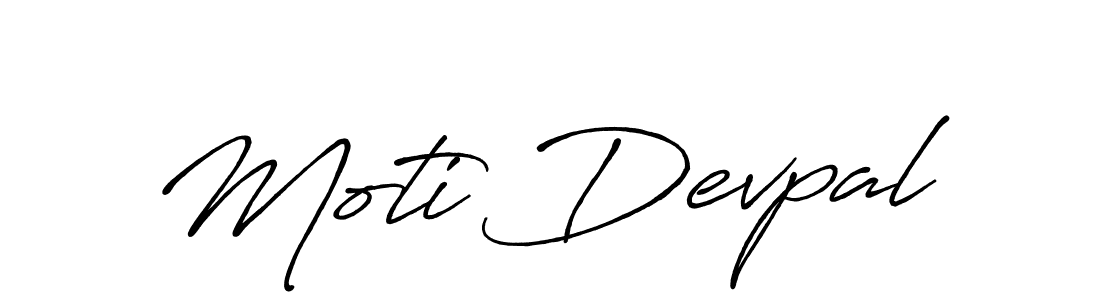 Make a beautiful signature design for name Moti Devpal. With this signature (Antro_Vectra_Bolder) style, you can create a handwritten signature for free. Moti Devpal signature style 7 images and pictures png