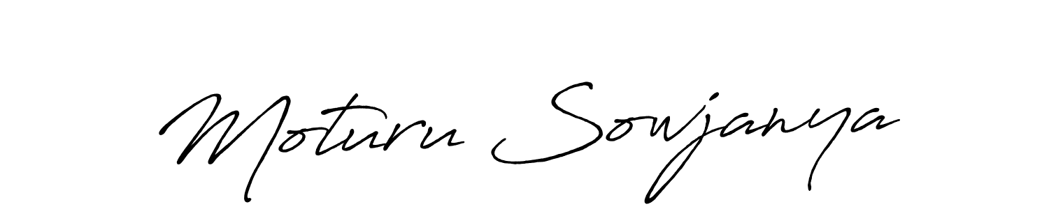 Design your own signature with our free online signature maker. With this signature software, you can create a handwritten (Antro_Vectra_Bolder) signature for name Moturu Sowjanya. Moturu Sowjanya signature style 7 images and pictures png
