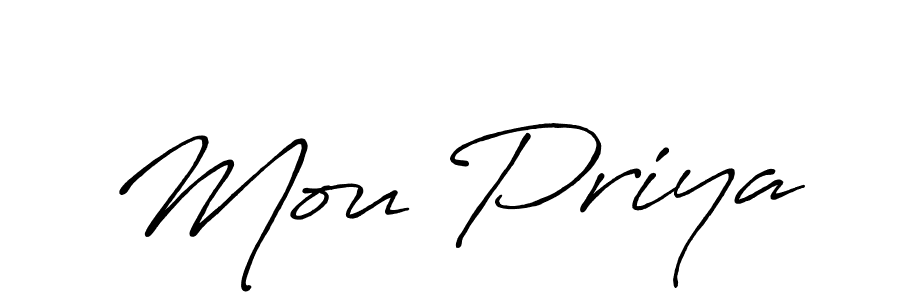 Also we have Mou Priya name is the best signature style. Create professional handwritten signature collection using Antro_Vectra_Bolder autograph style. Mou Priya signature style 7 images and pictures png