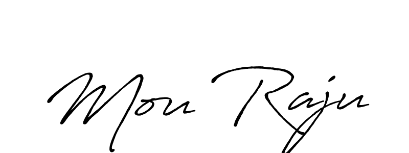 Use a signature maker to create a handwritten signature online. With this signature software, you can design (Antro_Vectra_Bolder) your own signature for name Mou Raju. Mou Raju signature style 7 images and pictures png