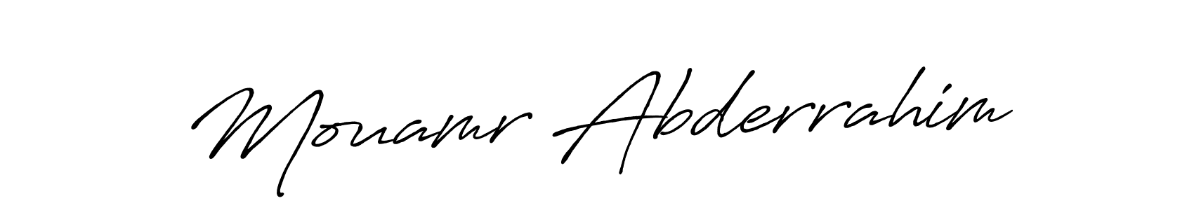 Create a beautiful signature design for name Mouamr Abderrahim. With this signature (Antro_Vectra_Bolder) fonts, you can make a handwritten signature for free. Mouamr Abderrahim signature style 7 images and pictures png