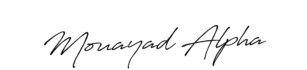 Design your own signature with our free online signature maker. With this signature software, you can create a handwritten (Antro_Vectra_Bolder) signature for name Mouayad Alpha. Mouayad Alpha signature style 7 images and pictures png