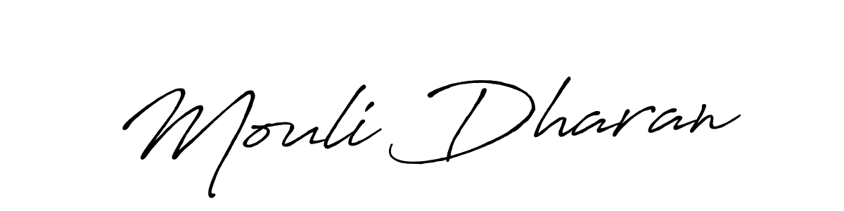 How to make Mouli Dharan signature? Antro_Vectra_Bolder is a professional autograph style. Create handwritten signature for Mouli Dharan name. Mouli Dharan signature style 7 images and pictures png