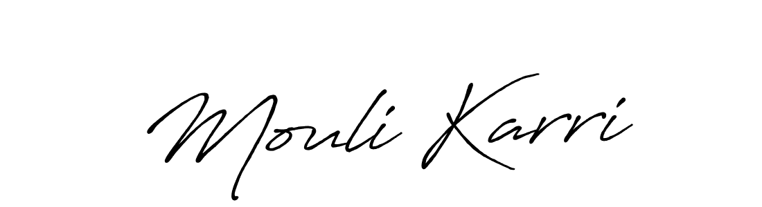 Make a beautiful signature design for name Mouli Karri. With this signature (Antro_Vectra_Bolder) style, you can create a handwritten signature for free. Mouli Karri signature style 7 images and pictures png