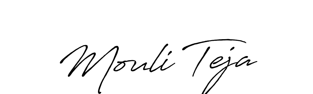 Make a beautiful signature design for name Mouli Teja. With this signature (Antro_Vectra_Bolder) style, you can create a handwritten signature for free. Mouli Teja signature style 7 images and pictures png