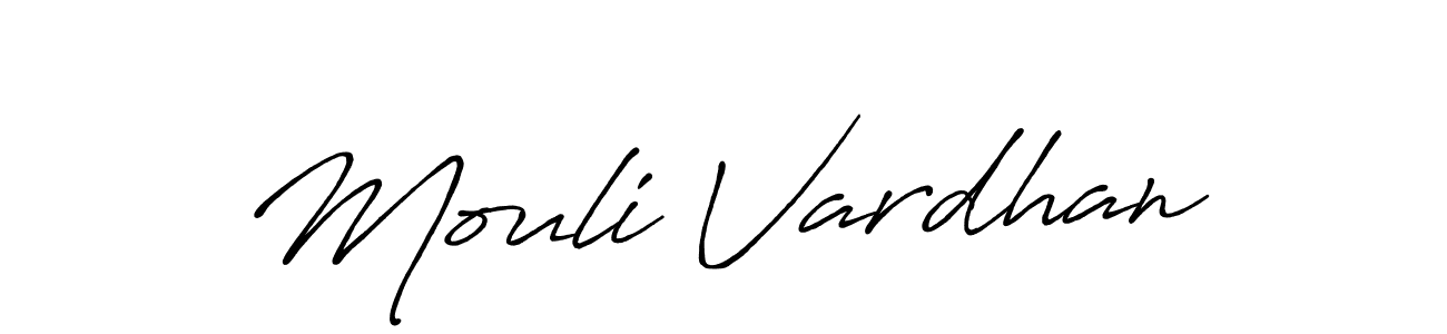 Use a signature maker to create a handwritten signature online. With this signature software, you can design (Antro_Vectra_Bolder) your own signature for name Mouli Vardhan. Mouli Vardhan signature style 7 images and pictures png