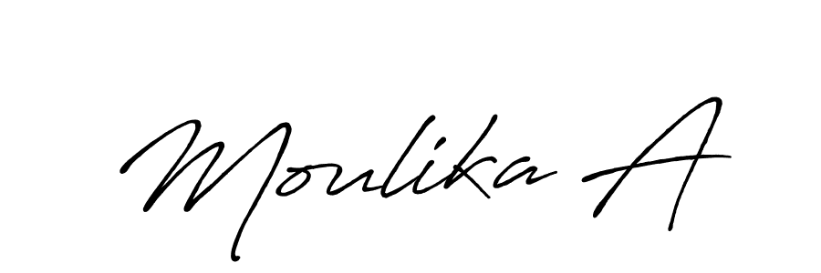 This is the best signature style for the Moulika A name. Also you like these signature font (Antro_Vectra_Bolder). Mix name signature. Moulika A signature style 7 images and pictures png