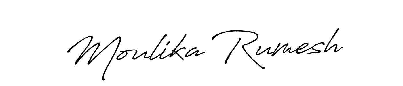 Design your own signature with our free online signature maker. With this signature software, you can create a handwritten (Antro_Vectra_Bolder) signature for name Moulika Rumesh. Moulika Rumesh signature style 7 images and pictures png