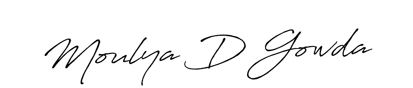 Use a signature maker to create a handwritten signature online. With this signature software, you can design (Antro_Vectra_Bolder) your own signature for name Moulya D Gowda. Moulya D Gowda signature style 7 images and pictures png
