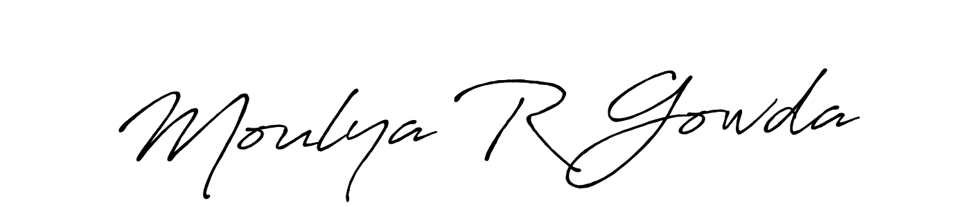 Make a short Moulya R Gowda signature style. Manage your documents anywhere anytime using Antro_Vectra_Bolder. Create and add eSignatures, submit forms, share and send files easily. Moulya R Gowda signature style 7 images and pictures png