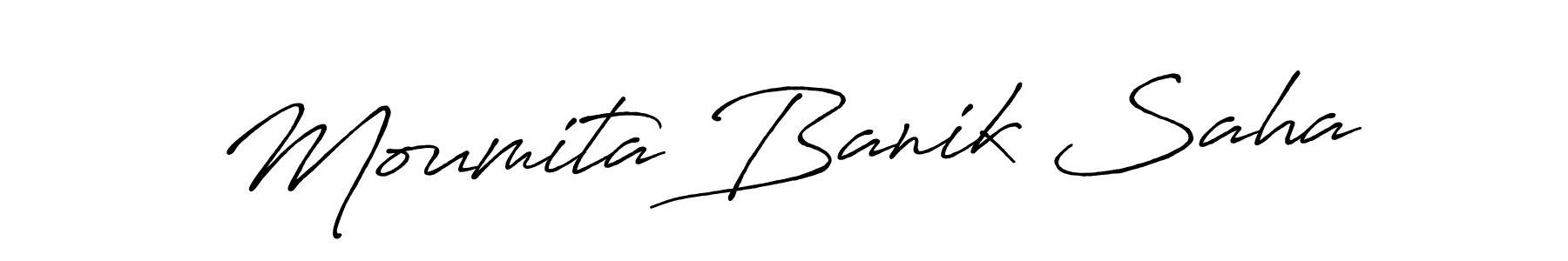 Moumita Banik Saha stylish signature style. Best Handwritten Sign (Antro_Vectra_Bolder) for my name. Handwritten Signature Collection Ideas for my name Moumita Banik Saha. Moumita Banik Saha signature style 7 images and pictures png