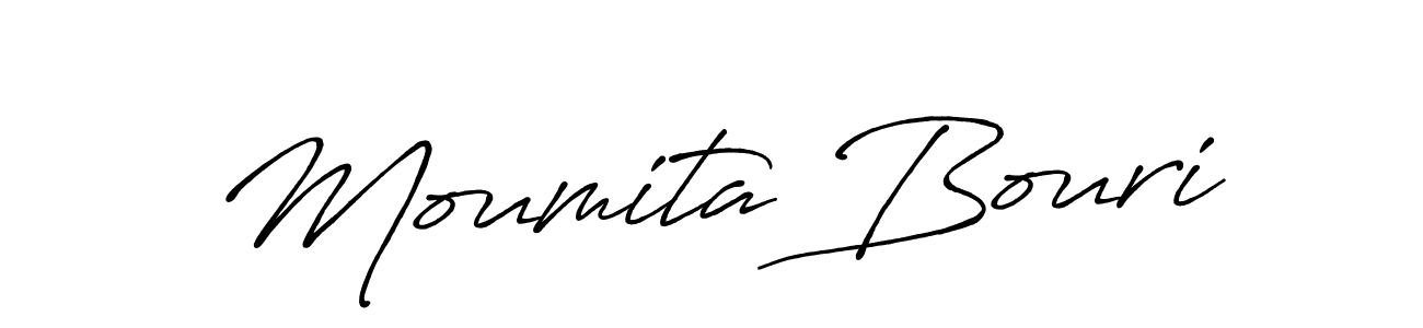 Create a beautiful signature design for name Moumita Bouri. With this signature (Antro_Vectra_Bolder) fonts, you can make a handwritten signature for free. Moumita Bouri signature style 7 images and pictures png