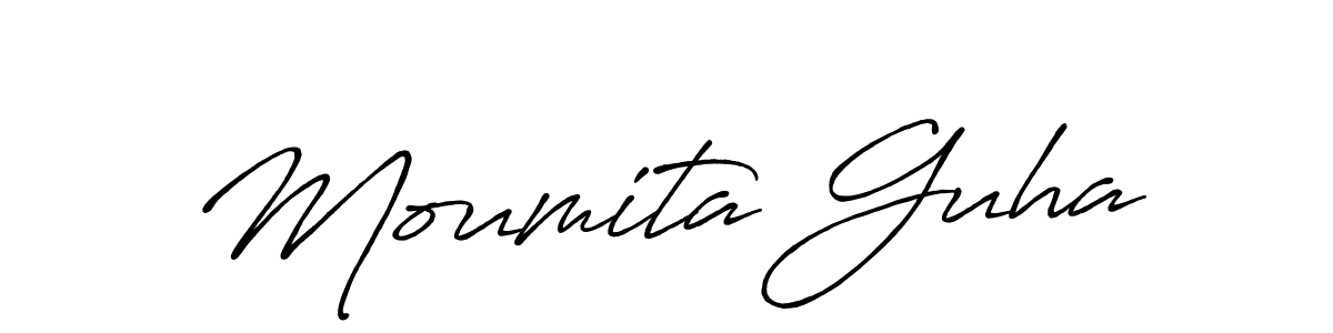 You should practise on your own different ways (Antro_Vectra_Bolder) to write your name (Moumita Guha) in signature. don't let someone else do it for you. Moumita Guha signature style 7 images and pictures png
