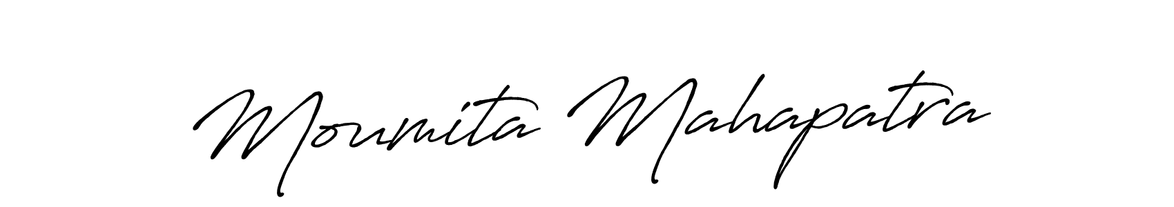 How to make Moumita Mahapatra name signature. Use Antro_Vectra_Bolder style for creating short signs online. This is the latest handwritten sign. Moumita Mahapatra signature style 7 images and pictures png