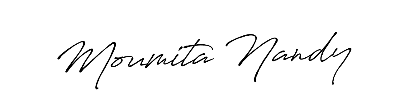 if you are searching for the best signature style for your name Moumita Nandy. so please give up your signature search. here we have designed multiple signature styles  using Antro_Vectra_Bolder. Moumita Nandy signature style 7 images and pictures png