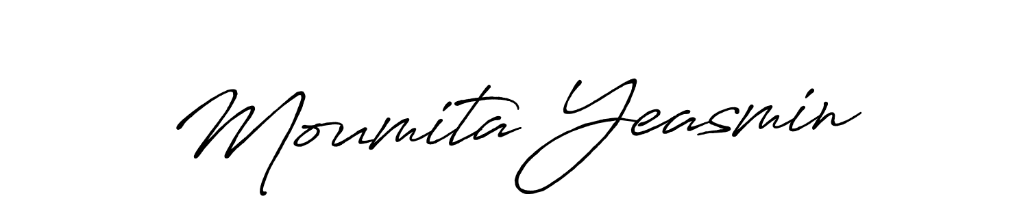 Make a beautiful signature design for name Moumita Yeasmin. With this signature (Antro_Vectra_Bolder) style, you can create a handwritten signature for free. Moumita Yeasmin signature style 7 images and pictures png