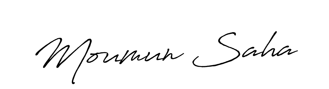 Design your own signature with our free online signature maker. With this signature software, you can create a handwritten (Antro_Vectra_Bolder) signature for name Moumun Saha. Moumun Saha signature style 7 images and pictures png