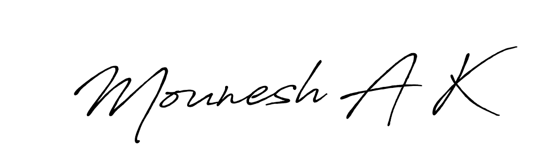 How to Draw Mounesh A K signature style? Antro_Vectra_Bolder is a latest design signature styles for name Mounesh A K. Mounesh A K signature style 7 images and pictures png