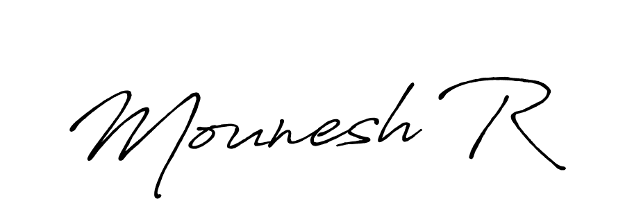 You should practise on your own different ways (Antro_Vectra_Bolder) to write your name (Mounesh R) in signature. don't let someone else do it for you. Mounesh R signature style 7 images and pictures png