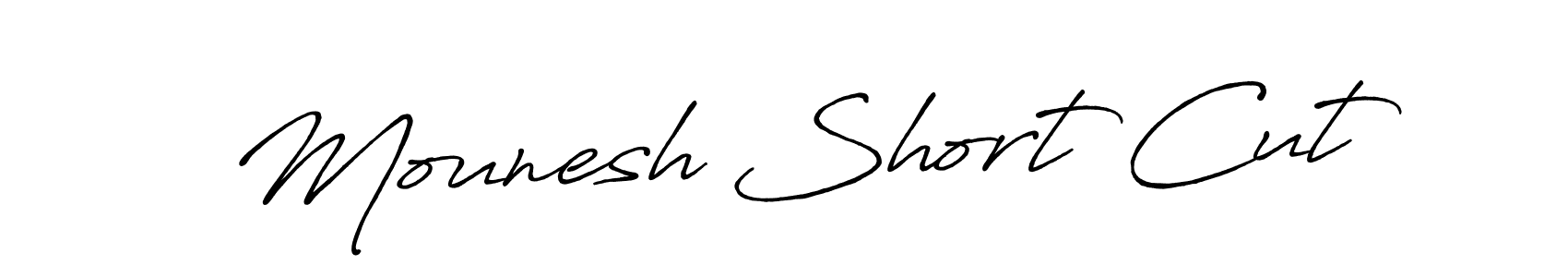 Also we have Mounesh Short Cut name is the best signature style. Create professional handwritten signature collection using Antro_Vectra_Bolder autograph style. Mounesh Short Cut signature style 7 images and pictures png