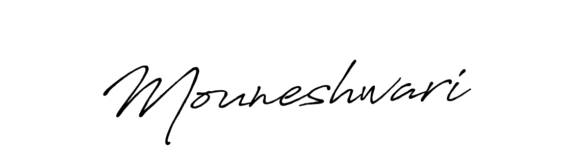 Make a beautiful signature design for name Mouneshwari. With this signature (Antro_Vectra_Bolder) style, you can create a handwritten signature for free. Mouneshwari signature style 7 images and pictures png