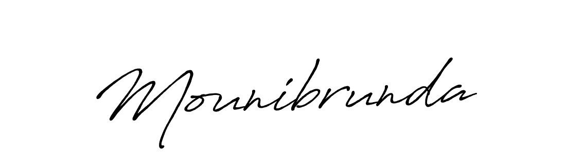 Also You can easily find your signature by using the search form. We will create Mounibrunda name handwritten signature images for you free of cost using Antro_Vectra_Bolder sign style. Mounibrunda signature style 7 images and pictures png