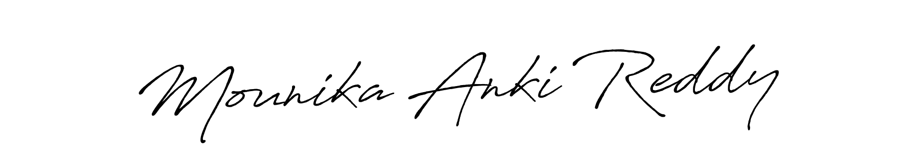 Use a signature maker to create a handwritten signature online. With this signature software, you can design (Antro_Vectra_Bolder) your own signature for name Mounika Anki Reddy. Mounika Anki Reddy signature style 7 images and pictures png
