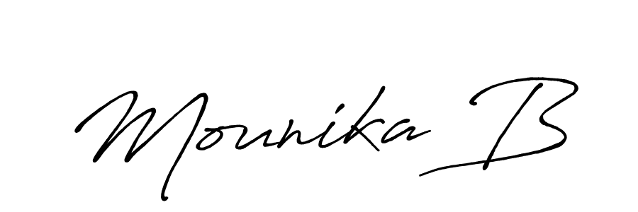 How to Draw Mounika B signature style? Antro_Vectra_Bolder is a latest design signature styles for name Mounika B. Mounika B signature style 7 images and pictures png