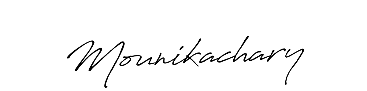 How to make Mounikachary signature? Antro_Vectra_Bolder is a professional autograph style. Create handwritten signature for Mounikachary name. Mounikachary signature style 7 images and pictures png