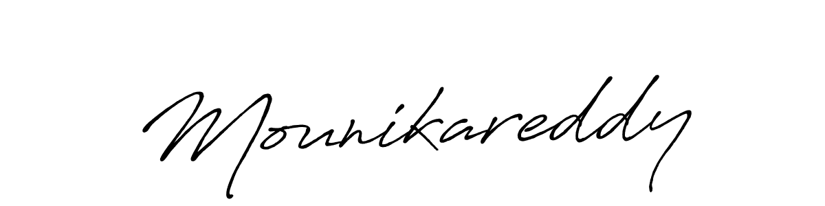 Also You can easily find your signature by using the search form. We will create Mounikareddy name handwritten signature images for you free of cost using Antro_Vectra_Bolder sign style. Mounikareddy signature style 7 images and pictures png