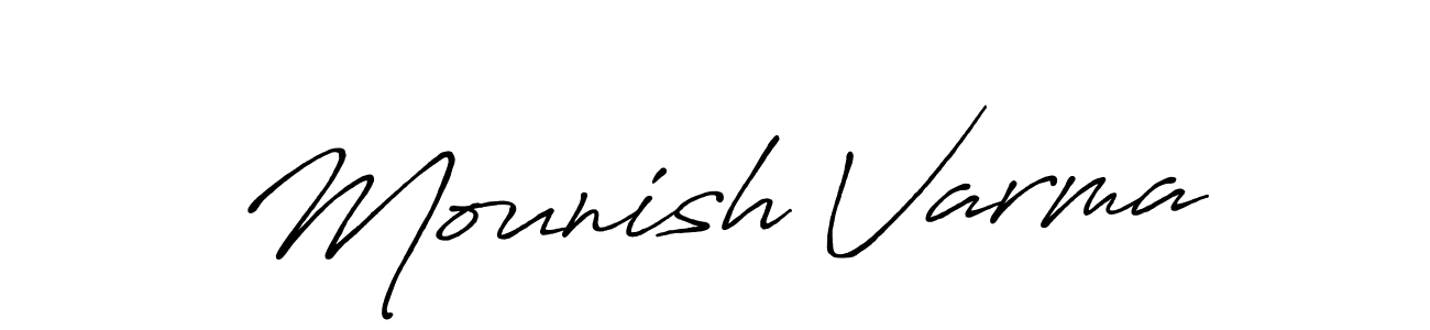 if you are searching for the best signature style for your name Mounish Varma. so please give up your signature search. here we have designed multiple signature styles  using Antro_Vectra_Bolder. Mounish Varma signature style 7 images and pictures png