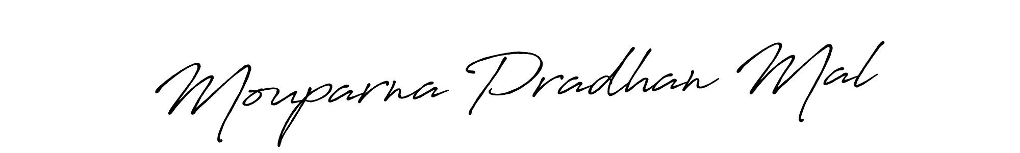 How to make Mouparna Pradhan Mal name signature. Use Antro_Vectra_Bolder style for creating short signs online. This is the latest handwritten sign. Mouparna Pradhan Mal signature style 7 images and pictures png