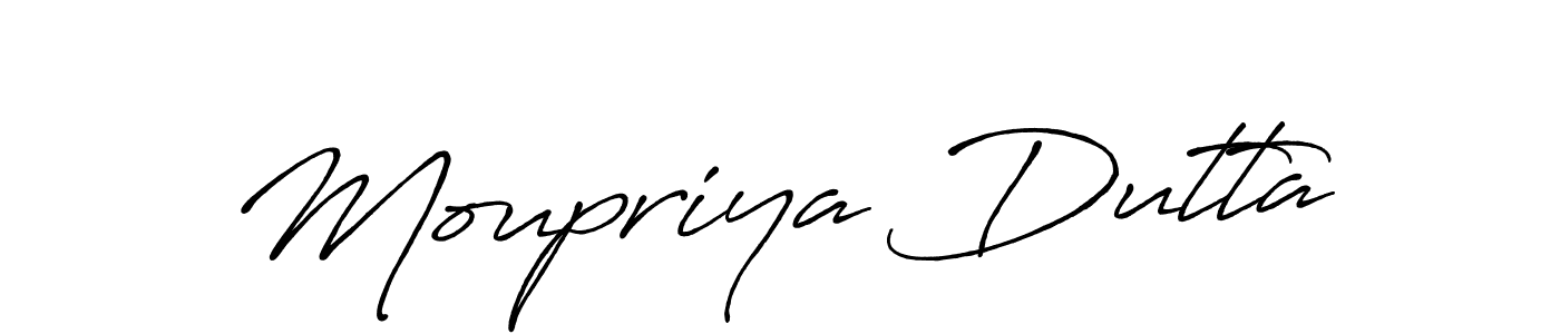 Create a beautiful signature design for name Moupriya Dutta. With this signature (Antro_Vectra_Bolder) fonts, you can make a handwritten signature for free. Moupriya Dutta signature style 7 images and pictures png