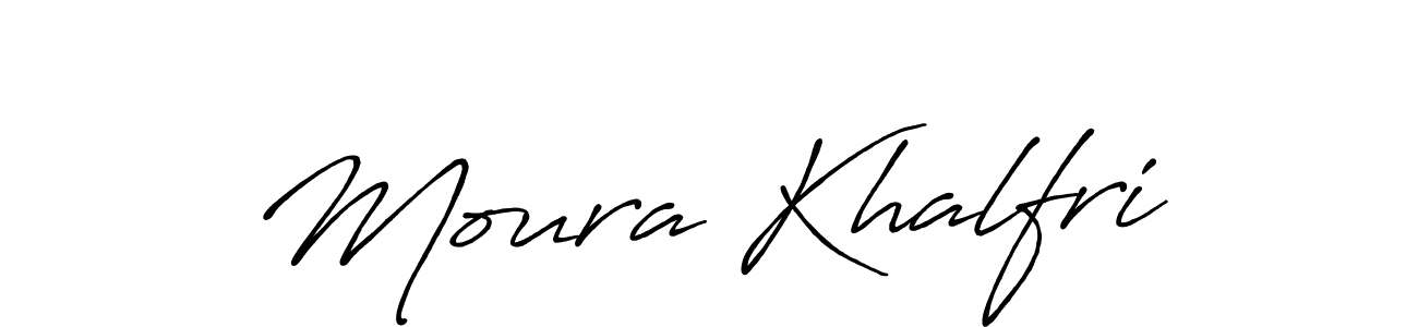 Create a beautiful signature design for name Moura Khalfri. With this signature (Antro_Vectra_Bolder) fonts, you can make a handwritten signature for free. Moura Khalfri signature style 7 images and pictures png