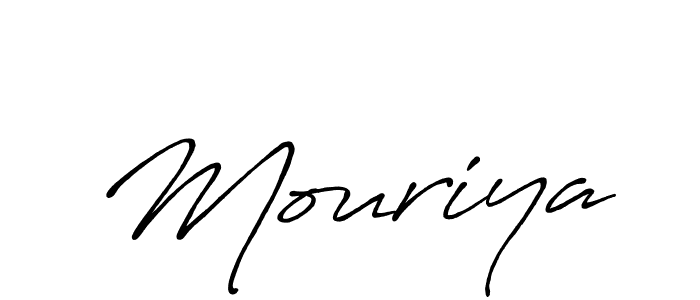 Make a beautiful signature design for name Mouriya. With this signature (Antro_Vectra_Bolder) style, you can create a handwritten signature for free. Mouriya signature style 7 images and pictures png