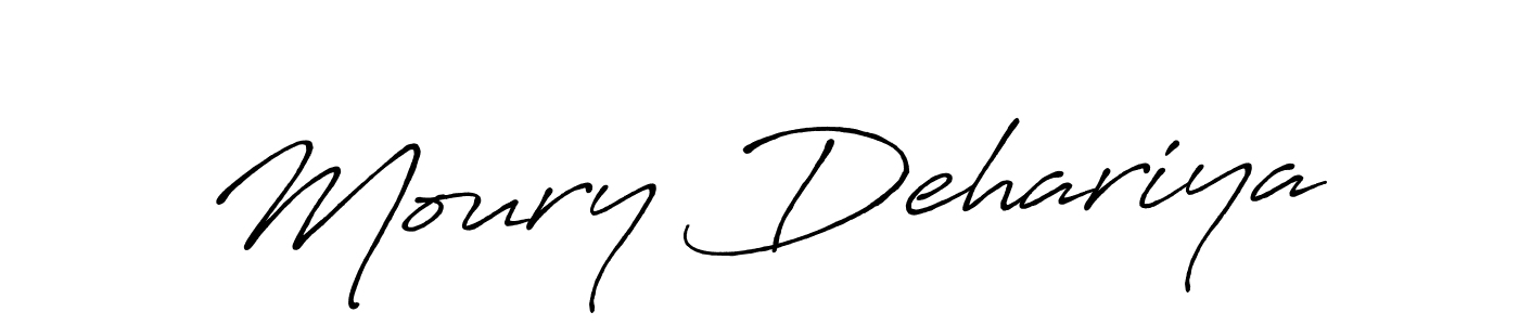 Use a signature maker to create a handwritten signature online. With this signature software, you can design (Antro_Vectra_Bolder) your own signature for name Moury Dehariya. Moury Dehariya signature style 7 images and pictures png