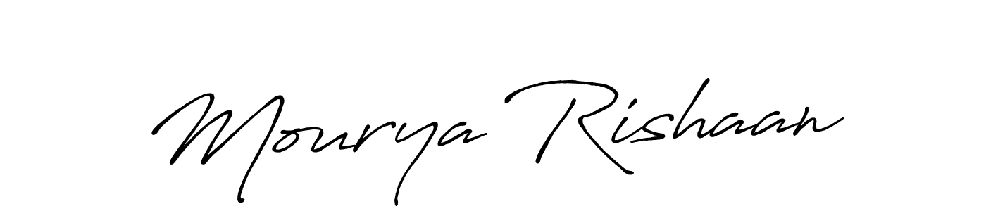 Make a beautiful signature design for name Mourya Rishaan. With this signature (Antro_Vectra_Bolder) style, you can create a handwritten signature for free. Mourya Rishaan signature style 7 images and pictures png