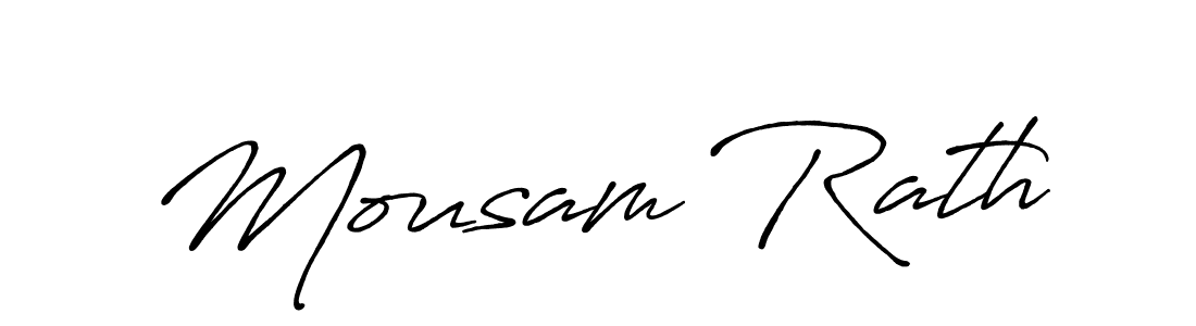 Create a beautiful signature design for name Mousam Rath. With this signature (Antro_Vectra_Bolder) fonts, you can make a handwritten signature for free. Mousam Rath signature style 7 images and pictures png