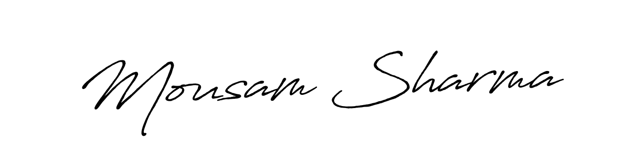 Antro_Vectra_Bolder is a professional signature style that is perfect for those who want to add a touch of class to their signature. It is also a great choice for those who want to make their signature more unique. Get Mousam Sharma name to fancy signature for free. Mousam Sharma signature style 7 images and pictures png