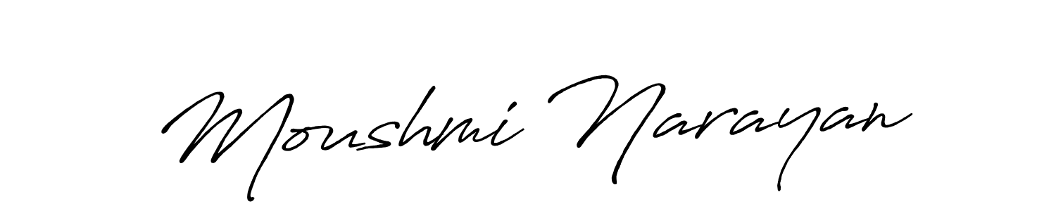 Also You can easily find your signature by using the search form. We will create Moushmi Narayan name handwritten signature images for you free of cost using Antro_Vectra_Bolder sign style. Moushmi Narayan signature style 7 images and pictures png