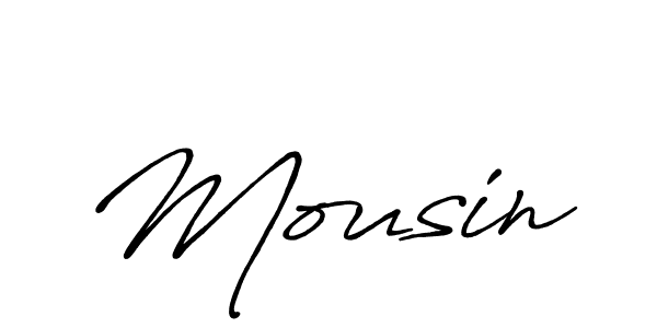 Mousin stylish signature style. Best Handwritten Sign (Antro_Vectra_Bolder) for my name. Handwritten Signature Collection Ideas for my name Mousin. Mousin signature style 7 images and pictures png