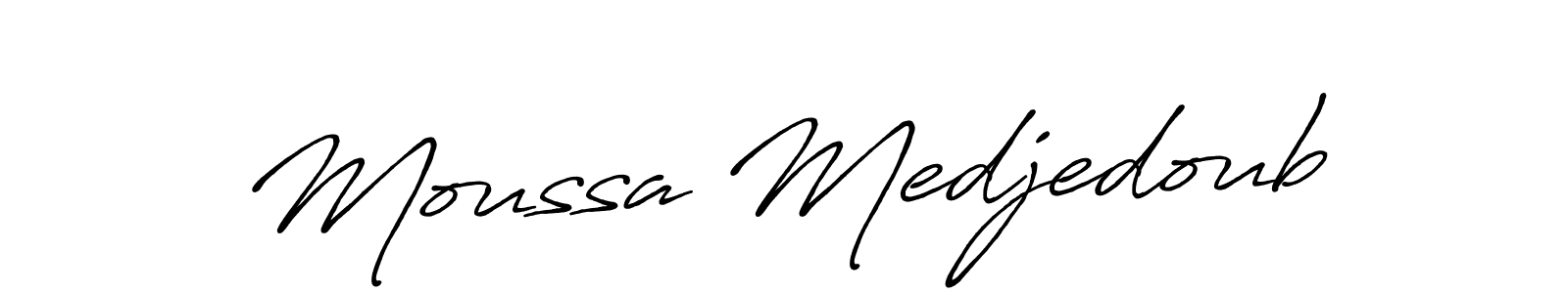 You should practise on your own different ways (Antro_Vectra_Bolder) to write your name (Moussa Medjedoub) in signature. don't let someone else do it for you. Moussa Medjedoub signature style 7 images and pictures png