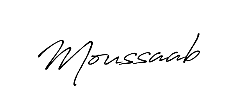 Use a signature maker to create a handwritten signature online. With this signature software, you can design (Antro_Vectra_Bolder) your own signature for name Moussaab. Moussaab signature style 7 images and pictures png