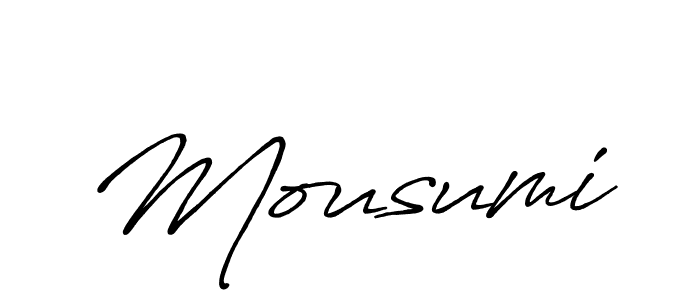 Make a beautiful signature design for name Mousumi. With this signature (Antro_Vectra_Bolder) style, you can create a handwritten signature for free. Mousumi signature style 7 images and pictures png