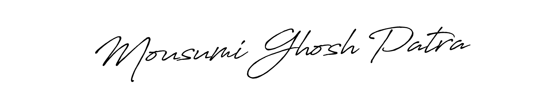 It looks lik you need a new signature style for name Mousumi Ghosh Patra. Design unique handwritten (Antro_Vectra_Bolder) signature with our free signature maker in just a few clicks. Mousumi Ghosh Patra signature style 7 images and pictures png