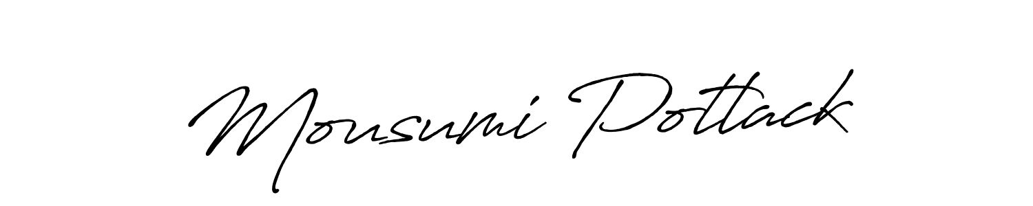 How to make Mousumi Potlack name signature. Use Antro_Vectra_Bolder style for creating short signs online. This is the latest handwritten sign. Mousumi Potlack signature style 7 images and pictures png