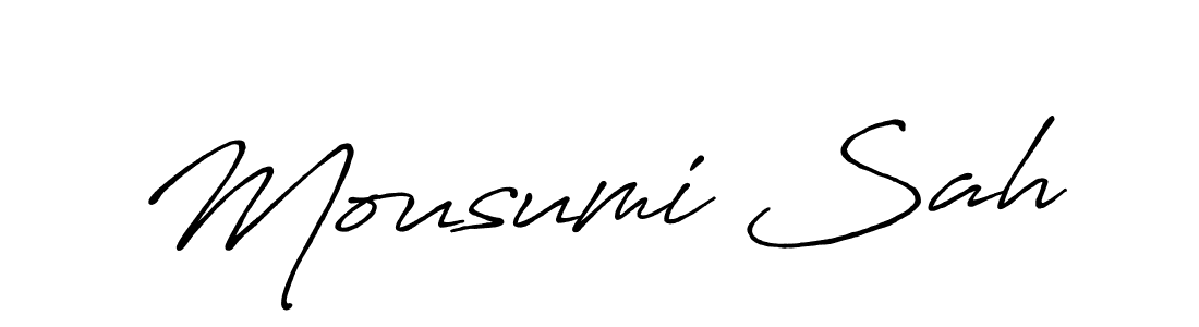 Make a beautiful signature design for name Mousumi Sah. With this signature (Antro_Vectra_Bolder) style, you can create a handwritten signature for free. Mousumi Sah signature style 7 images and pictures png